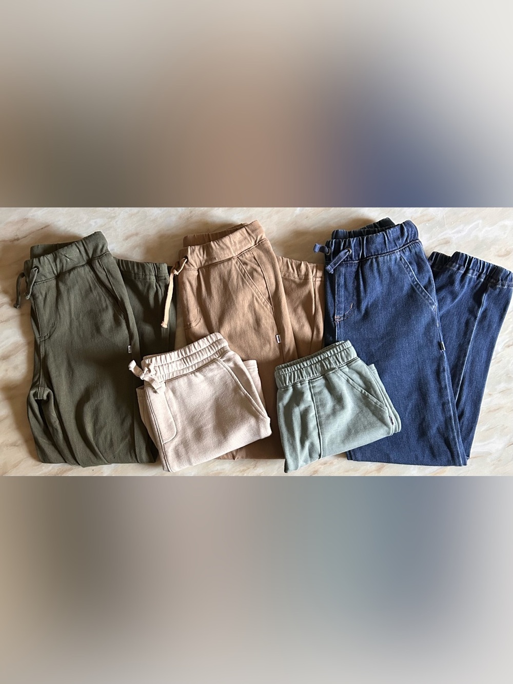 Little Sleepies Play Lot of 3 Jogger Pant & 2 Shorts Sz 7 Back to School Neutral